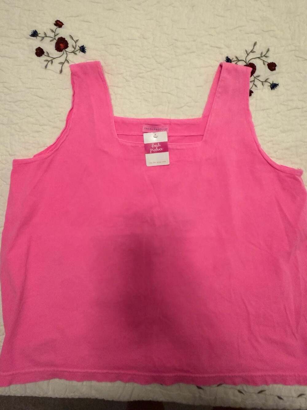 Fresh Produce Sleeveless Square Neck Cotton Tank Top